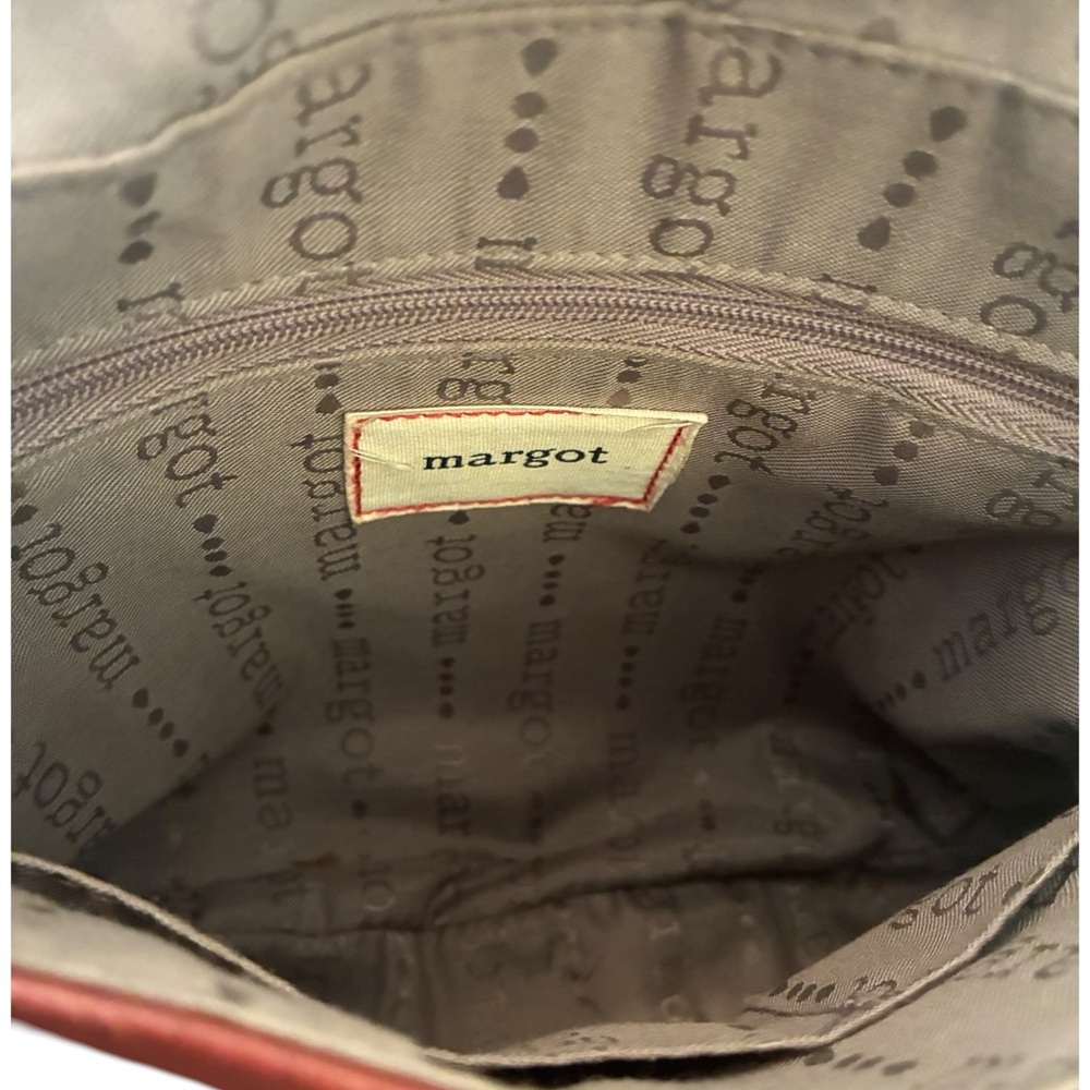 Margot New York "Adelle" Leather Zip-Flap Hobo Crossbody - Picture 7 of 8